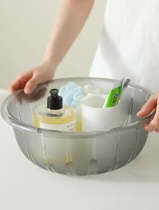 YUNG888 Multipurpose Round Transparent Wash Basin Dish Bowl Bathroom Kitchen Laundry Soaking Tub