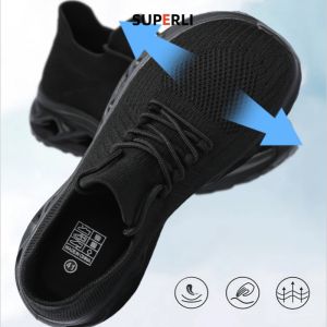 SUPERLI 4E Men Wide foot walking shoes non slip Breathable lightweight large foot bones Hallux valgus deformed feet elderly foot swelling Men Sneakers