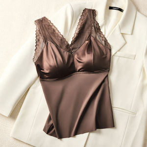 Miiow | Womens Lace Halter Vest One-Piece Base Shirt Summer New Style Inner And Outer Wear Bra Cat Person Commute Style Slim Fit Short Length