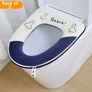 Thickened Toilet Seat Cushion Zipper Design Toilet Lid Cover Circle Washable All Season Home Use Toilet Mat Ring 1669XD