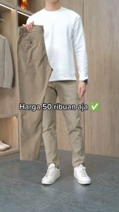 CELANA CHINO PANJANG PRIA CHINOS PREMIUM SLIM FIT STRETCH MELAR CASUAL FORMAL KERJA KANTOR HARIAN