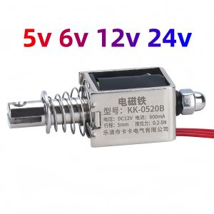 0520 0530 Electric Magnet Push Pull Linear Solenoid Switch Open Frame Electromagnet Keepping Force Solenoid DC 5V 6V 12V 24V