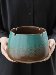 Large Size Ceramic Ashtray Tea Washing Living Room Office Chinese Style Decorative Accessories High End Feel Personal Trend