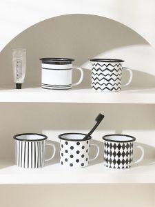 Heben Style Anti-Fall Ceramic Toothbrush Cup Couple Brushing Teeth Washing Cup Dental Equipment Toilet Bowl Metal Material