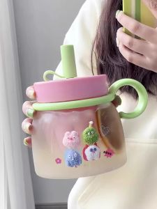 Elegant High Capacity Tumbler With Straw Handle Tea Infuser