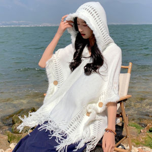 Travel Ethnic Style Tassel Shawl Women Wear Cloak Scarf Lijiang Yunnan Outdoor Blanket Heattech Hooded Cloak