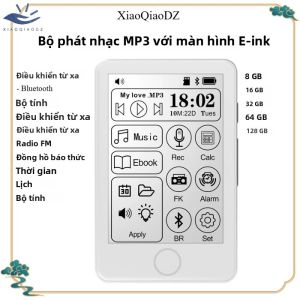 Máy Nghe Nhạc MP3 XIAOQIAODZ E-Ink Với Thẻ TF 32GB USB Loa Bluetooth HiFi Máy Đọc Sách Điện Tử Mini Máy Nghe Nhạc Walkman Chức Năng Ghi Âm Giọng Nói Màn Hình Cảm Ứng