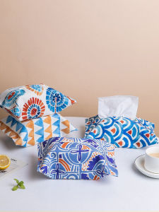 Japanese Style Tissue Bag Cotton Linen Fabric Paper Extraction Box Car Tissue Cover Household Living Room Paper Extraction Bags Artistic Paper Extraction Box Bags
