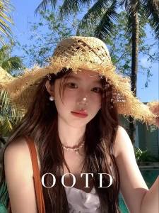 Cgediao | Mũ Hè Nón Rơm Dệt Andes Đai Rộng