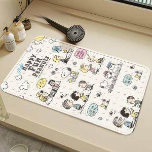 พื้นรองเท้าห้องน้ำกันลื่น Snoopy PVC กันลื่นในห้องน้ำ ไม่ต้องซัก พื้นรองเท้าแบบดูดด้าน ใช้ได้นาน ป้องกันการตกหล่น