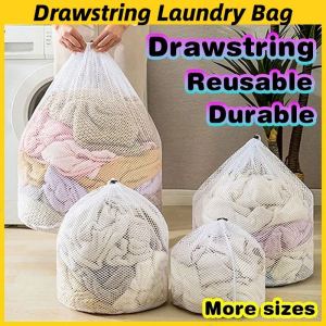 Large Fine Mesh Laundry Bag Washing Net Mesh with Lockable Drawstring Clothes Storage