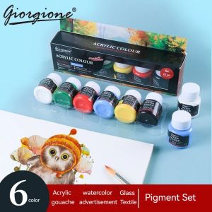 Giorgione 6 colors watercolor/Gouache/Acrylic/glass/Fabric/poster Paint Set 25ml water colour Painting Textile pigment Art Supplies