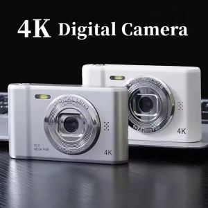 กล้องดิจิทัล 4K สำหรับการเดินทาง กล้อง Selfie 50 เมกะพิกเซล การถ่ายภาพด้วย Zoom HD หน้าจอ 2.4 นิ้ว ระดับเริ่มต้น กล้องย้อนยุคขนาดเล็กสำหรับมหาวิทยาลัยสำหรับเด็ก