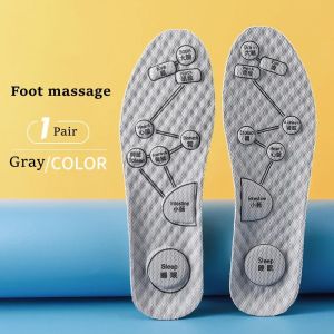 1Pair Deodorizing Massage Insoles Acupressure on Foot Shoe Pads Plantar Fasciitis Running Sports Shoe Insoles Breathable Comfort