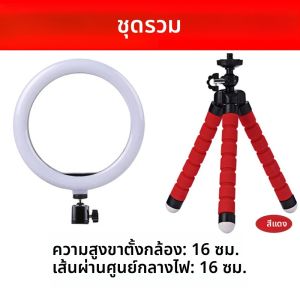 10 นิ้ว LED Selfie แหวนแสงการถ่ายภาพแบบหรี่แสงได้เติมโคมไฟพร้อมขาตั้งกล้องขนาดเล็กสําหรับโทรศัพท์มือถือวิดีโอสด Photo Studio Ringlight