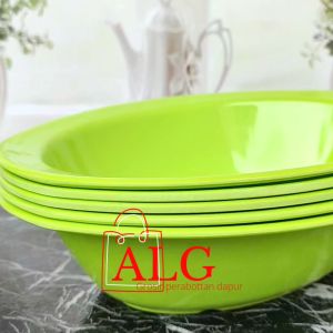 1/2 lusin mangkuk oval sayur besar 20cm melamine tebal kuat dan kokoh hijau