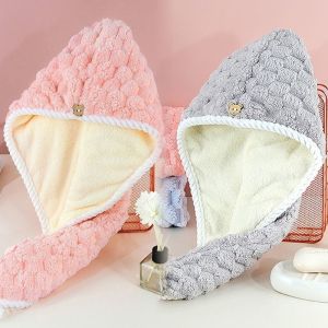 Thick Double Layer Quick Drying Water Absorption Dry Hair Cap
