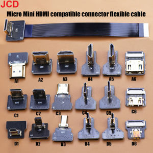 1pc Ribbon Flat FPV HDMI-Compatible Connector Flexible Cable Raspberry Pi 4 Micro HDTV To HD/Mini HD Female 90 Degree FFC 20pin