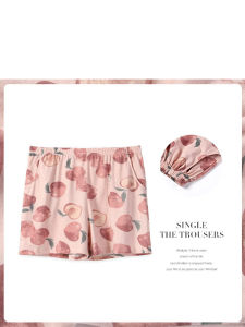 me home wear | Peach Printed Summer Cotton Short Pants