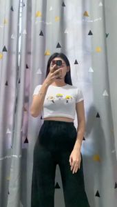 BISA COD | Baju Crop Top Remaja The Power Puff Girl RIB Ala Korea Kekinian LD 88