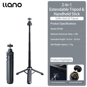 other | llano 16"/40cm Action Camera Tripod for DJI Osmo Pocket 3 Insta360 X5 X4 X3 Gopro Hero13/12 Extendable Mini tripod with 1/4