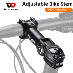 WEST BIKING Adjustable Bicycle Stem Aluminum Alloy MTB  Road Mountain Bike Stem Adjustable 60 Degree Bicycle Handlebar Stem 31.8/25.4*90/110/130MM