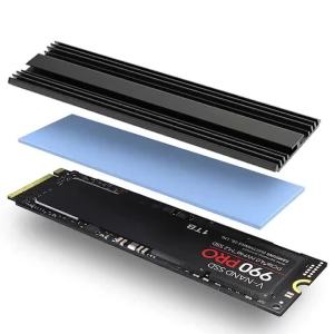Tản Nhiệt SSD M.2 LDPCSJ 2280 Bằng Nhôm Với Miếng Đệm Silicon Tản Nhiệt Cho Máy Tính Để Bàn PS5 Bộ Làm Mát Ổ Cứng Thể Rắn NGFF NVME