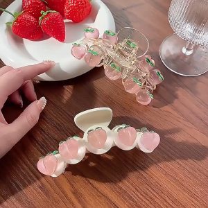 JEPITAN RAMBUT AKRILIK AKSESORIS MOTIF BUAH PEACH / JEPITAN RAMBUT BUAH PERSIK