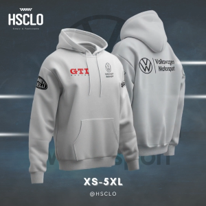 Hoodie Sweater Jumper HSCLO VW GTI WHITE HOODIE Bahan Fleece Jaket Lengan Panjang Ukuran Jumbo Big Size XS S M L XL XXL 3XL 4XL 5XL