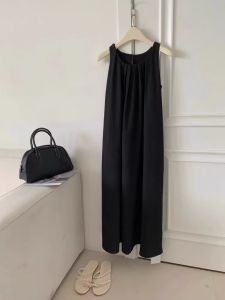 CHOEFULYN | Flowing French Design Maxi Dress with Back Cutout