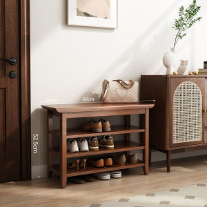 TINGXU | Real Wood Combined Shoes Bench and Coat Rack Furniture