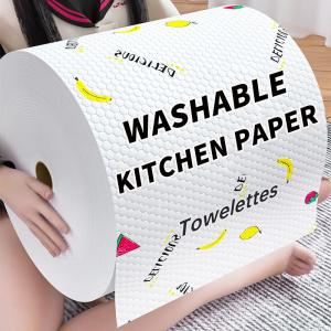 800/400Pcs Anti-grease Disposable Lazy Rags / Kitchen Roll Paper Towel / Dry and Wet Dual-use Dishwashing Cloths