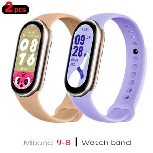 2PCS Sport Strap For Xiaomi Mi band 9-8-NFC Replacement miband9/8 silicone Bracelet waterproof Watchbands smart mi band 9 Access