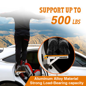 「Stock in Klang🤘💜」Multifunction Foldable Car Roof Rack Step Car Door Step Universal Latch Hook Auxiliary Foot Pedal Aluminium Alloy Safety Hammer 车门踏板