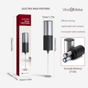 Battery-Powered Milk Frother - Compact & Portable AA Operated Quick Foam Maker for Coffee/Latte/DBS