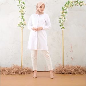 COD - TUNIK KEMEJA TOYOBO PUTIH ELEGAN SIMPEL