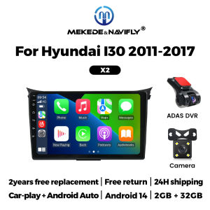 NaviFly Wireless Carplay Android 14 Auto Car Radio Stereo For Hyundai Grand i30 2011 2012-2017 Multimedia Video Player FM GPS BT