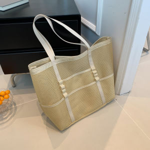 Large Capacity Mesh Hollow out Beach Bag Summer Swimming Storage Pocket Bathroom Bag for Adults And Children Travel Tote Bag