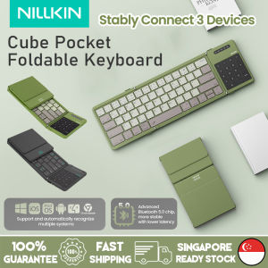 🇸🇬[Ready Stock] Nillkin Cube Pocket Keyboard Foldable Keyboard with Touchpad Bluetooth with Number Pad Full Size Keys