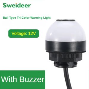 Mini Warning Light Waterproof LED Ball Round Signal Light Acousto-optic Alarm Light Equipment Integrated Tricolor Lamp 12V24V220