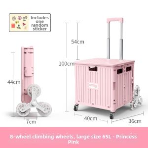 Custom Colors Collapsible Shopping Trolley Stair Climbing