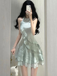 CHOUXIE | Stylish Summer Wear Neck Hanging Tulle Dress