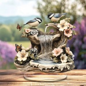 1PCS Bird Butterfly Garden Fountain Home Decoration Small Statues Ideal Living Room Decora Bedroom Decora Ideal Gift for Family