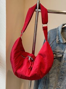 Casual Large Capacity Single Shoulder Bag Pure Color Commuter Satchel Dumpling Bag for Ladies Fashion Trend 2024 New Style