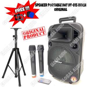 Speaker Portable Wireless Dat DT 815 AS Original 8 inch Bluetooth Free 2bh Mic Wireless Plus Stand Portabel Dt815as Dt 815as ( Bisa COD )
