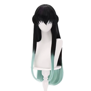 Anime Demon Slayer Tokitou Muichirou Cosplay Wig 75cm Long Heat Resistant Synthetic Hair Pre-styled For Halloween Party Costume Props