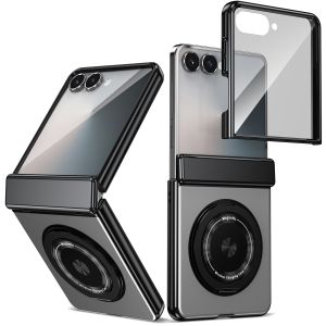 Ốp Lưng Samsung Galaxy Z Flip Cao Cấp Từ Tính Với Giá Đỡ Vòng 360 Độ Kính Cường Lực HD Bảo Vệ Bản Lề Dành Cho Các Model 8 7 6 5 4 3