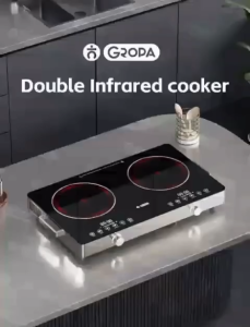 Bếp hồng ngoại đôi cảm ứng GRopa 7000W không kén nồi bảo hành 12 tháng [Tặng kèm vỉ nướng/ hấp]