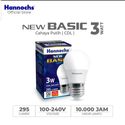 PROMO Lampu Led Hannochs Basic 3W 3 Watt Cahaya Putih 6500K Garansi 1 Tahun Resmi Hannochs Indonesia