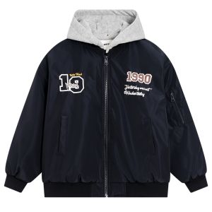 Warm Removable Hood Childrens Baseball Jacket